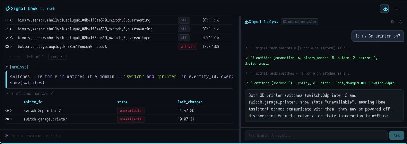 AI analyst conversation